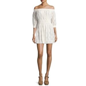 Rebecca Taylor Selina Embroidered Off Shoulder Dress